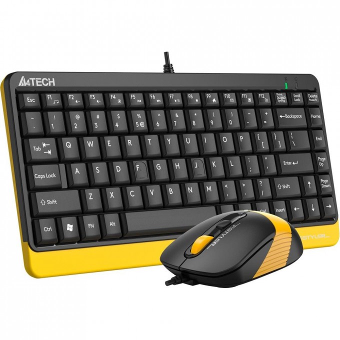Клавиатура + мышь A4TECH FSTYLER F1110 MULTIMEDIA USB черно-желтые F1110 BUMBLEBEE Клавиатура + мышь A4TECH FSTYLER F1110 MULTIMEDIA USB черно-желтые F1110 BUMBLEBEE